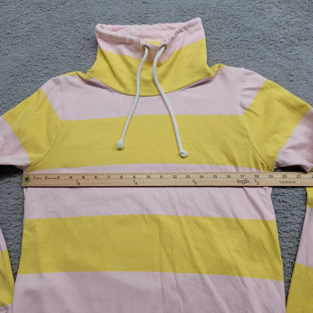 J.Crew Sweatshirt Womens Small Pink Yellow Stripe Pullover Turtle Neck Casual - Picture 15 of 16